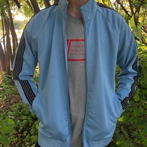 Blue Striped Track Jacket w/ long collar